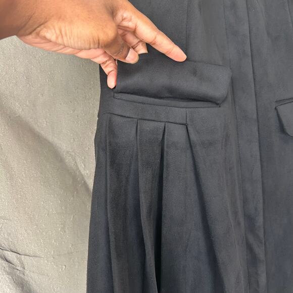 ❌SOLD❌ Camila Coelho Black Faux Leather Pleated Mini Dress Size XS - Picture 6 of 11